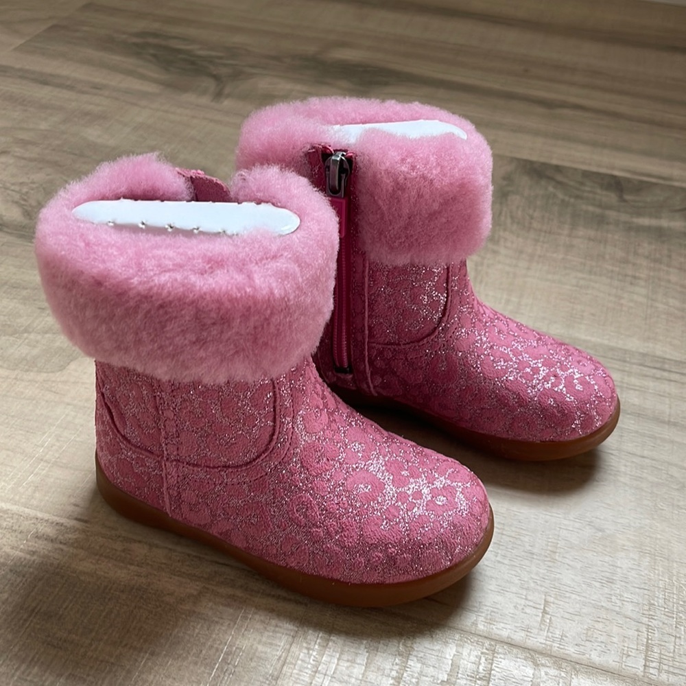 UGG Jorie II Pink Glitter Leopard Boots